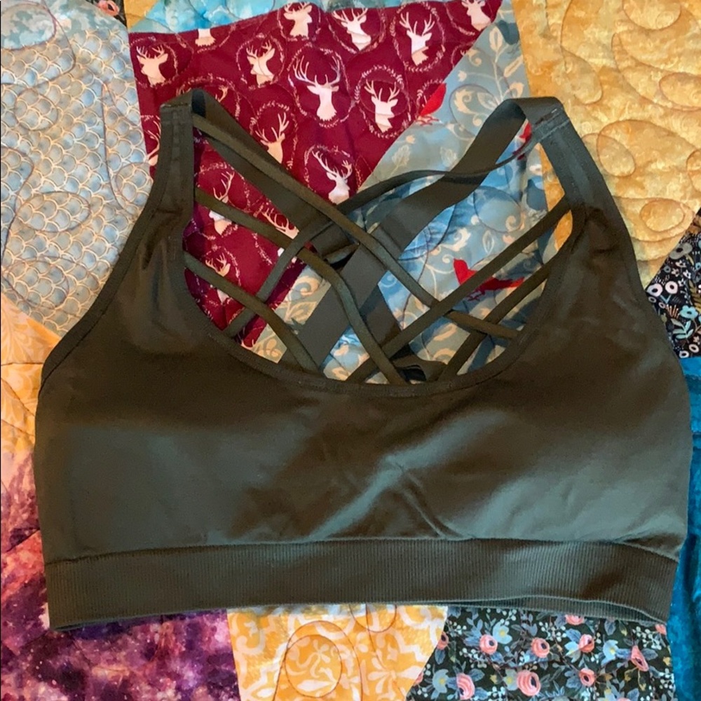 Victoria's Secret Olive Green Strappy Bra